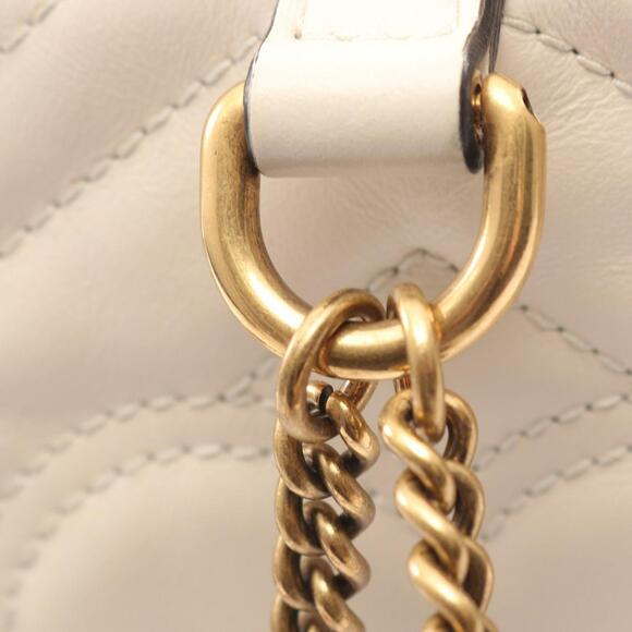 GUCCI White Leather GG Marmont Backpack - Picture 10 of 12